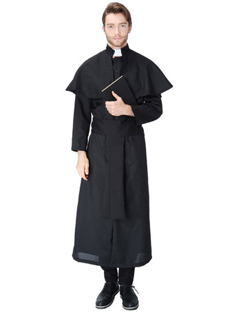 Halloween Costumes Man's Priest Sash Black Cloak Polyester Halloween Holidays Costumes